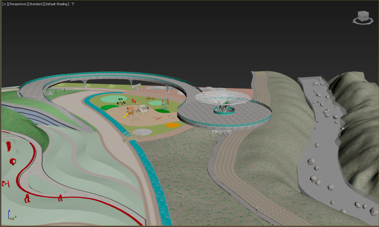 Modern Urban and Educational Landscape Architecture Pack 3D Model Collection_8