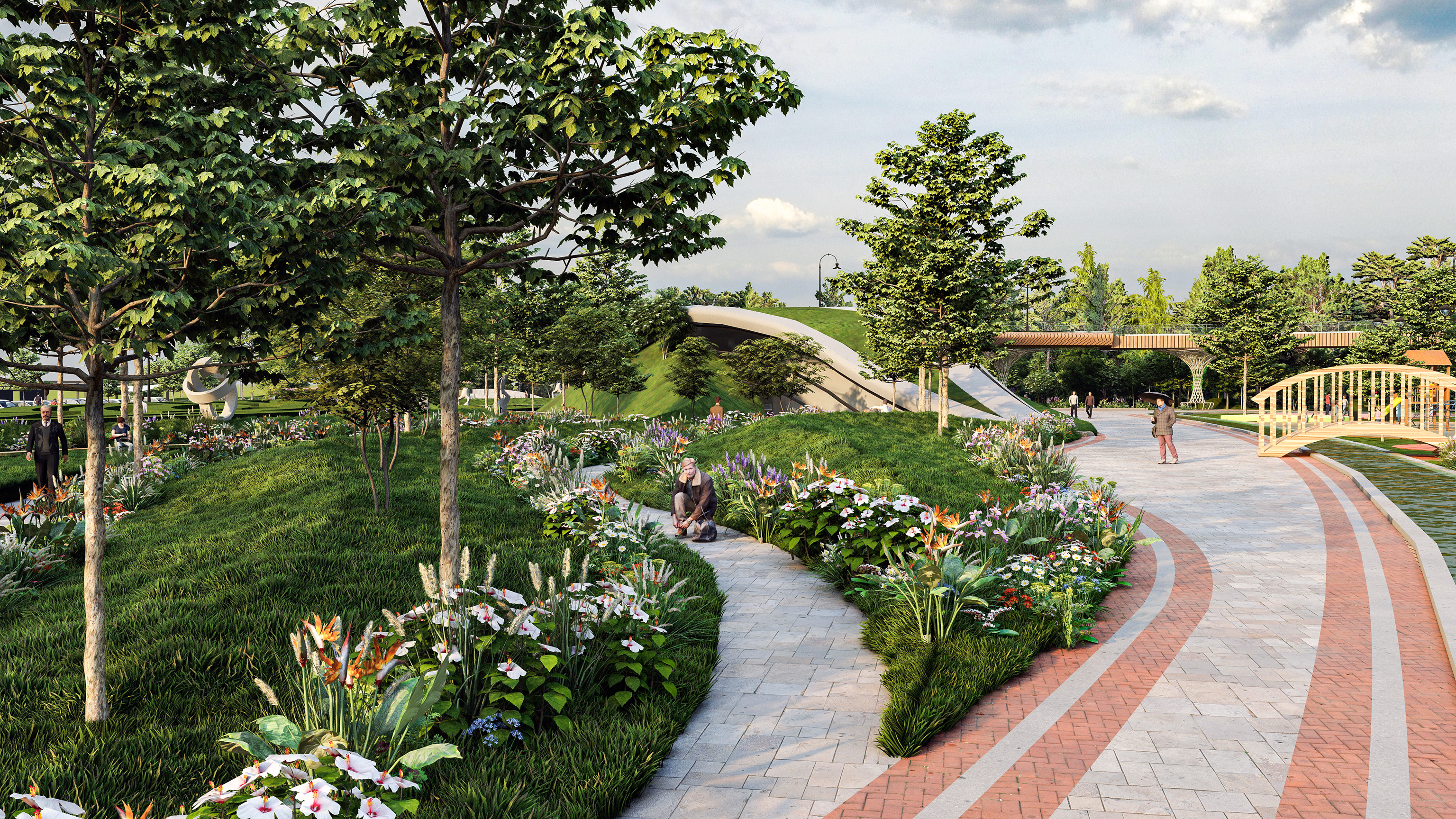 Modern Urban and Educational Landscape Architecture Pack 3D Model Collection_19