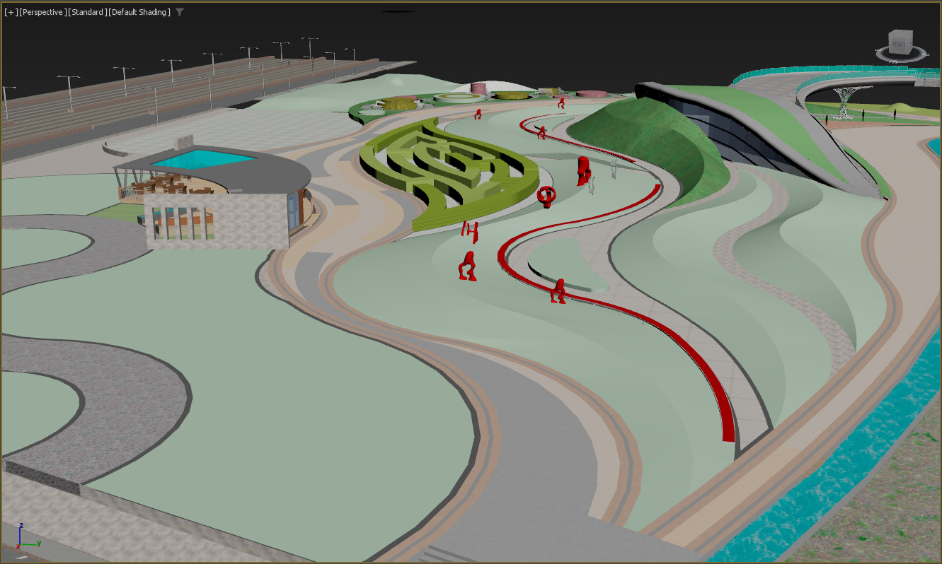 Modern Urban and Educational Landscape Architecture Pack 3D Model Collection_5