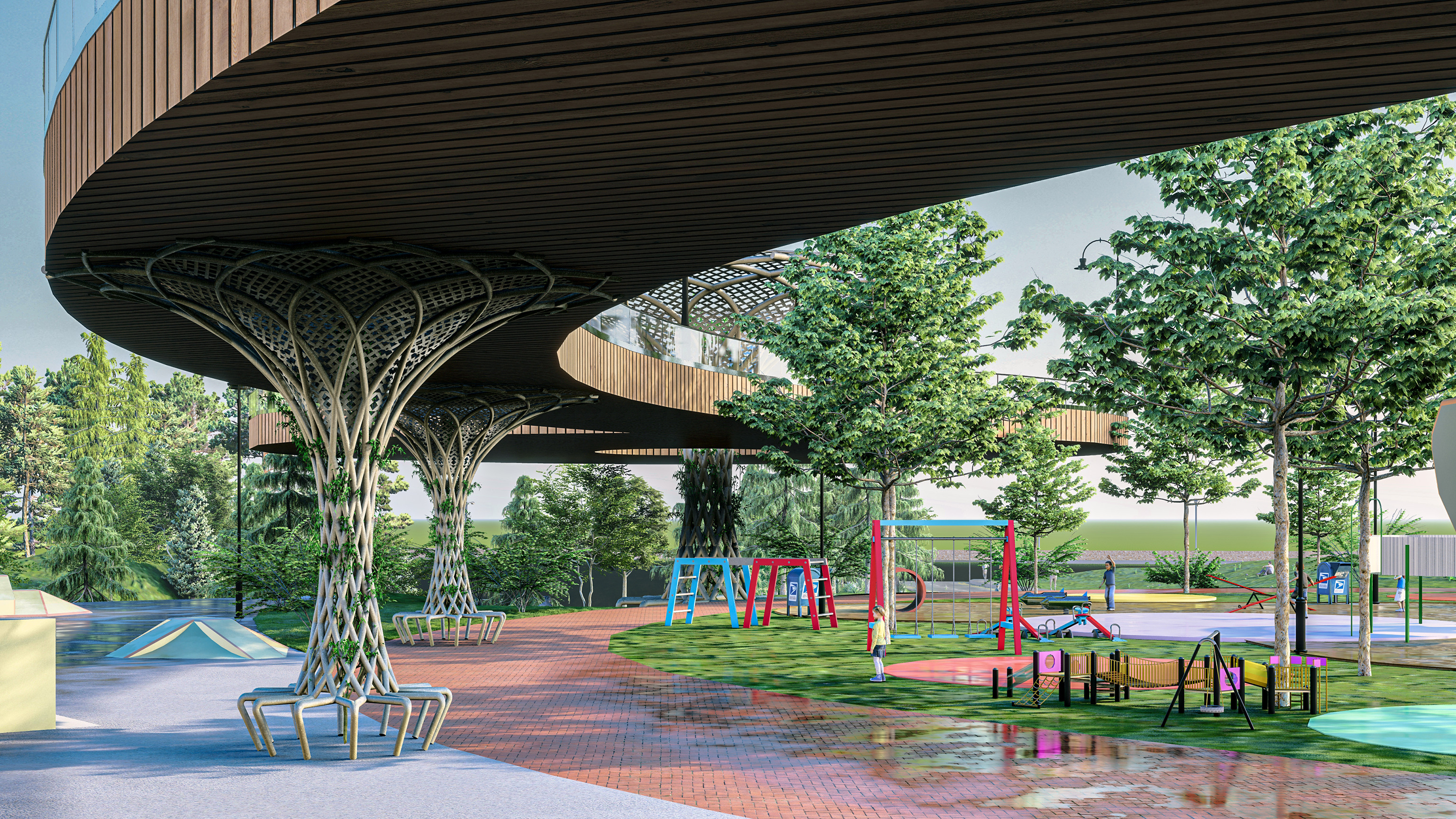 Modern Urban and Educational Landscape Architecture Pack 3D Model Collection_21