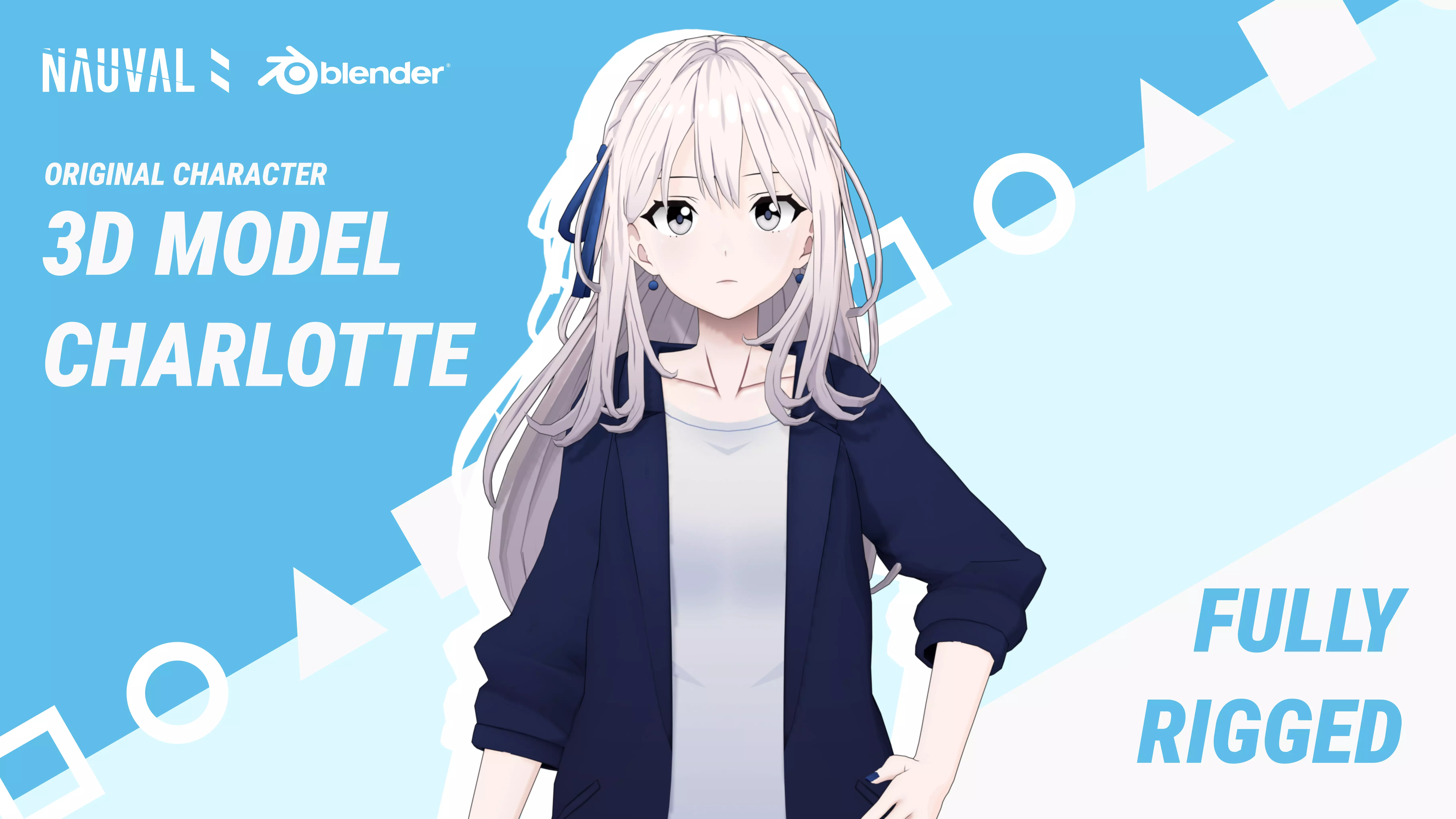 Charlotte - Fully Rigged Anime Girl Blender Low-Poly 3D Model Low-poly 3D model_0