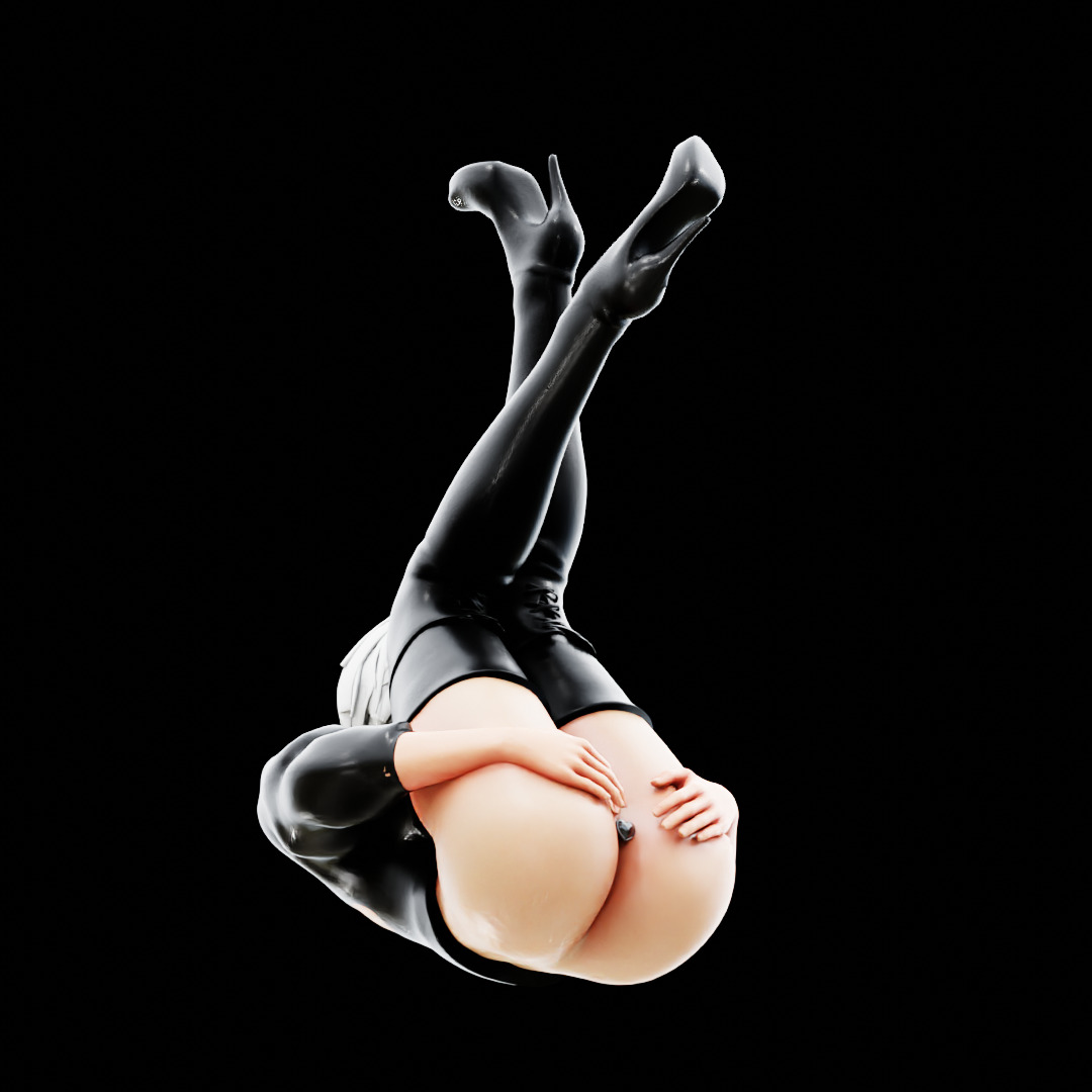 2B ANIME GIRL SHOW ANAL PLUG UNDER VAGINA PRINT MODEL 3D print model_9