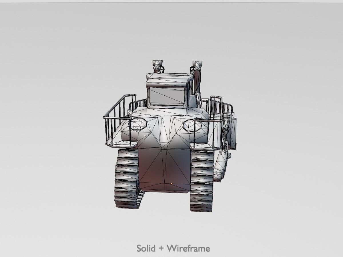 Hydraulic bulldozer tracked construction site vehicle white Low-poly 3D model_13