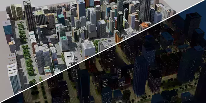 City Downtown Skyscraper Street