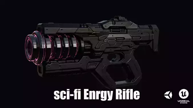 sci fi Enrgy Rifle  3D Static Model Game Ready