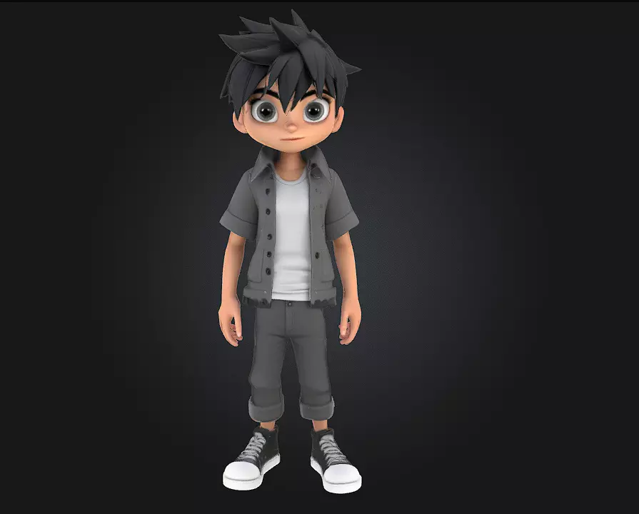 Anime Explorer Bold Adventure with Cel-Shaded Spirit Free 3D model