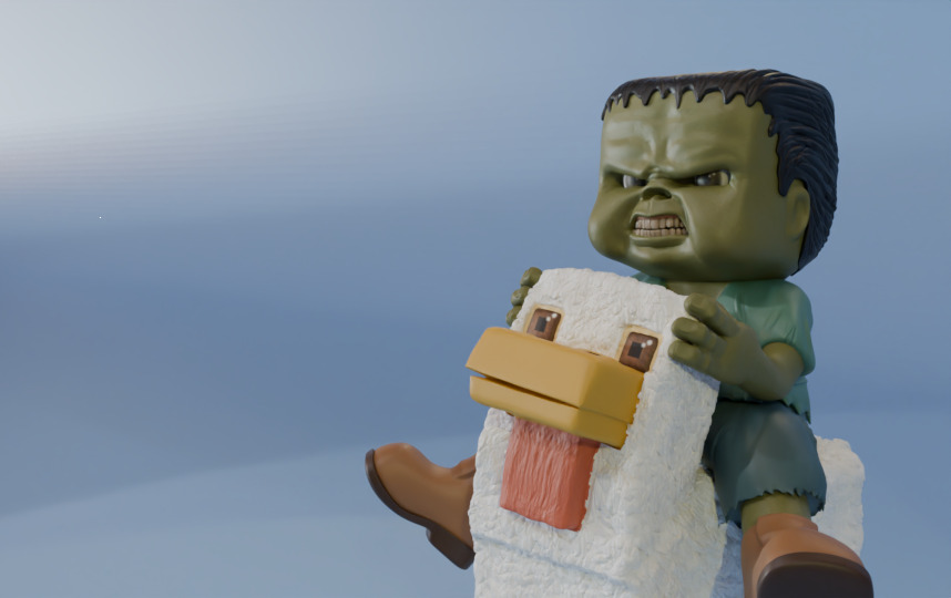 Chicken Jockey II Minecraft 3D 3D print model_1