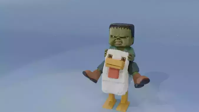 Chicken Jockey II Minecraft 3D