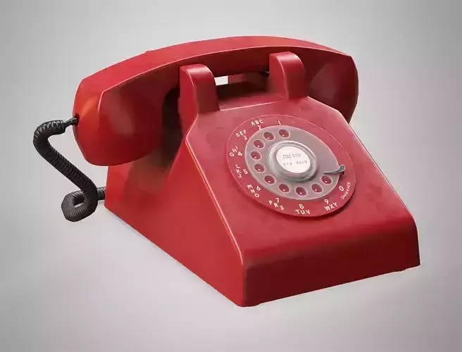 Old Rotary Phone - Retro Dial Telephone Low-poly 3D model