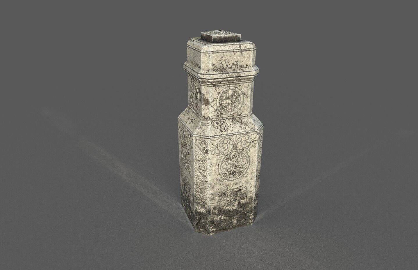 Marble pedestal Low-poly 3D model_1