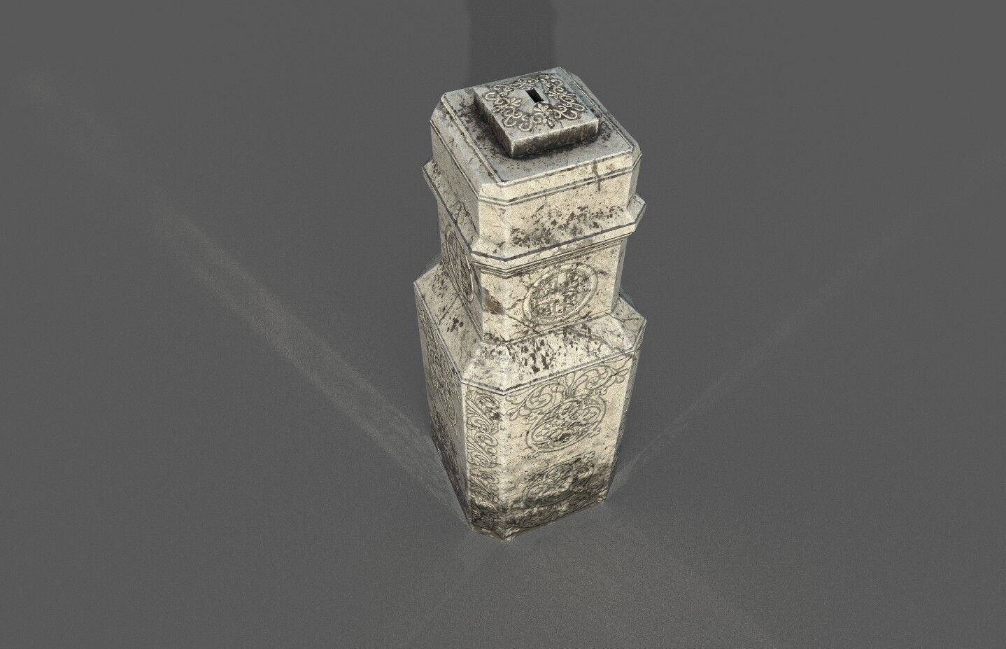 Marble pedestal Low-poly 3D model_2