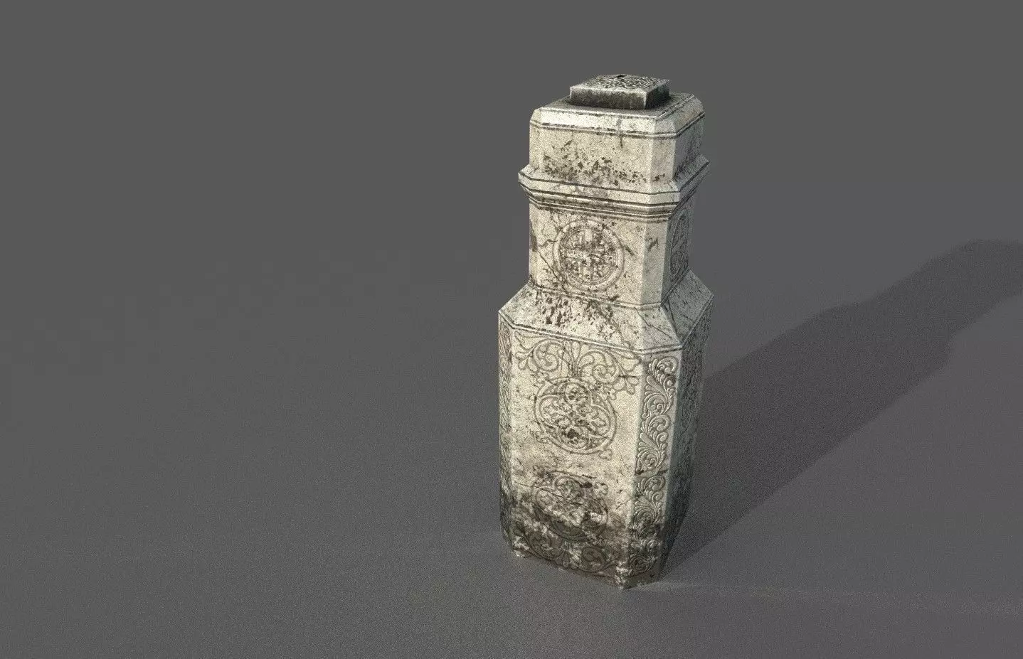 Marble pedestal Low-poly 3D model_0