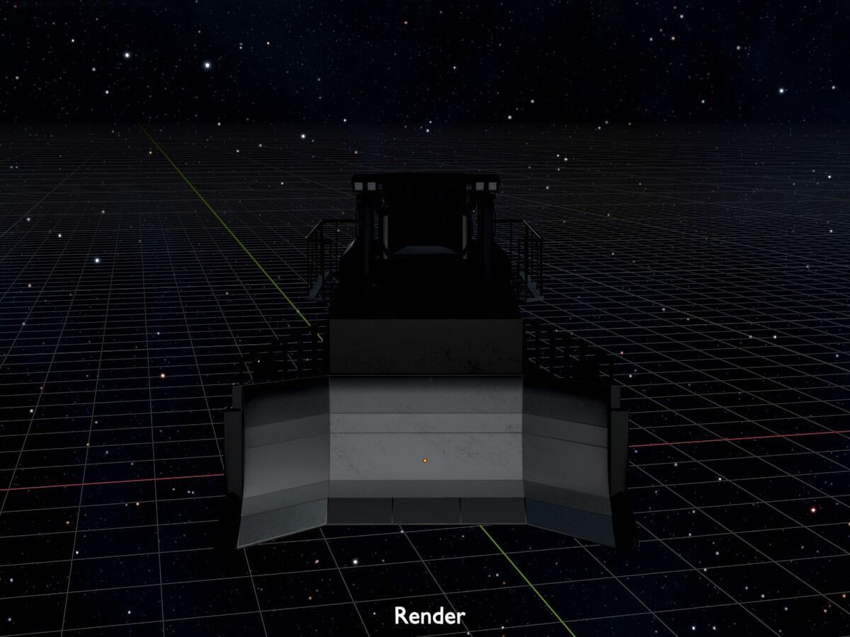 Hydraulic bulldozer tracked construction site vehicle black Low-poly 3D model_18