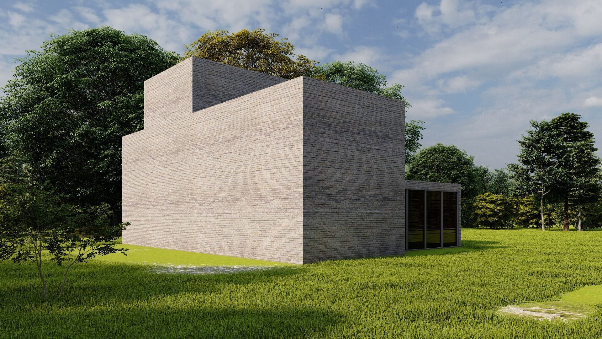 Forest villa-Casa Scene-Modern Villa 3D model_16