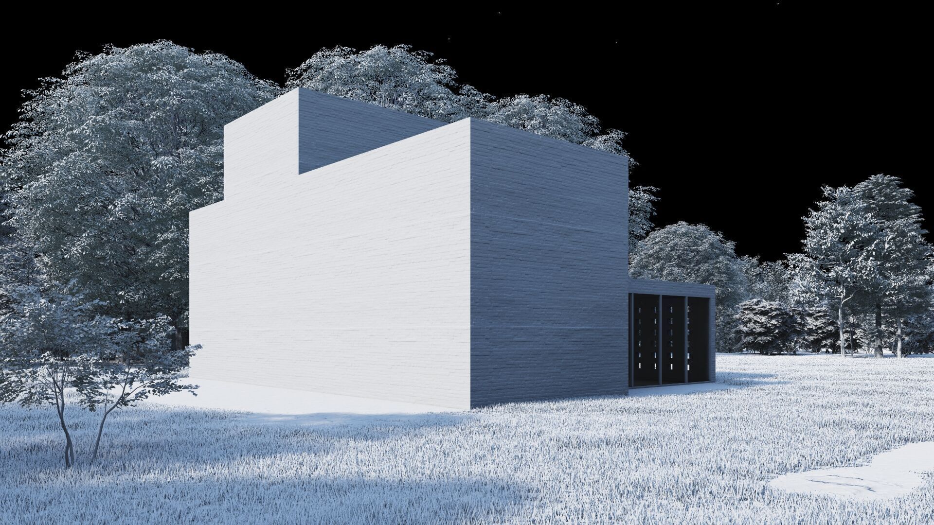 Forest villa-Casa Scene-Modern Villa 3D model_10