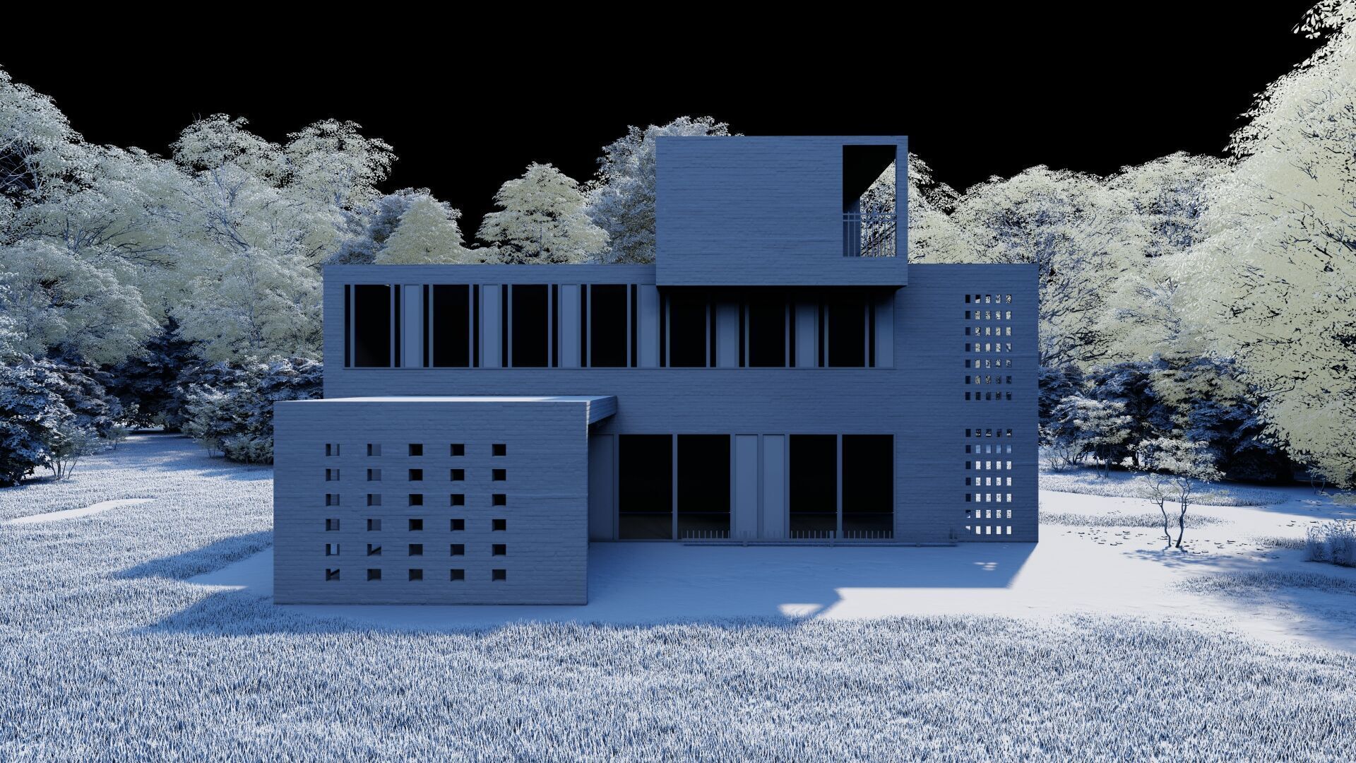 Forest villa-Casa Scene-Modern Villa 3D model_15