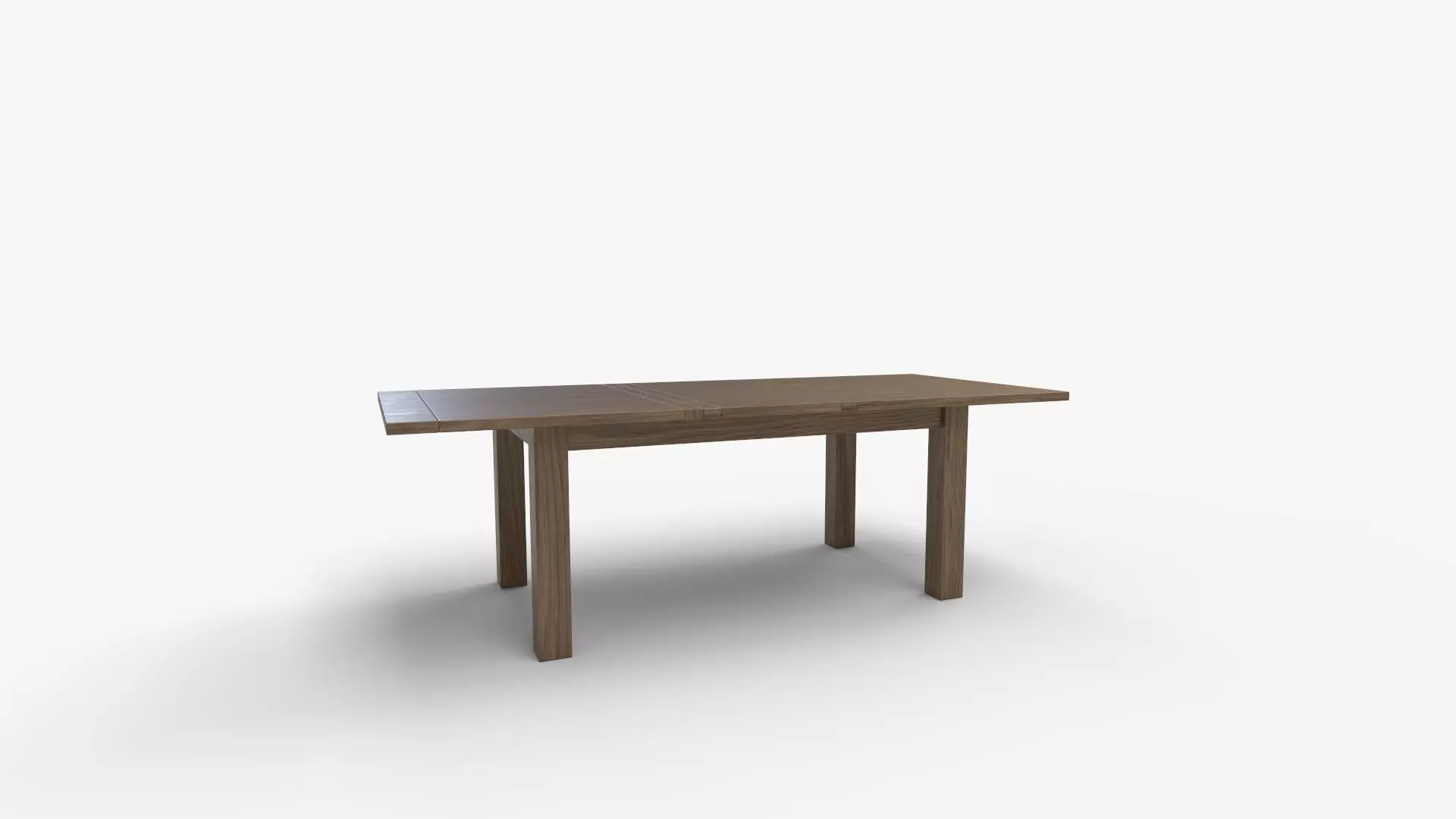 Egremt Driftwood Extendable Solid Wood Dining Table 3D model_0