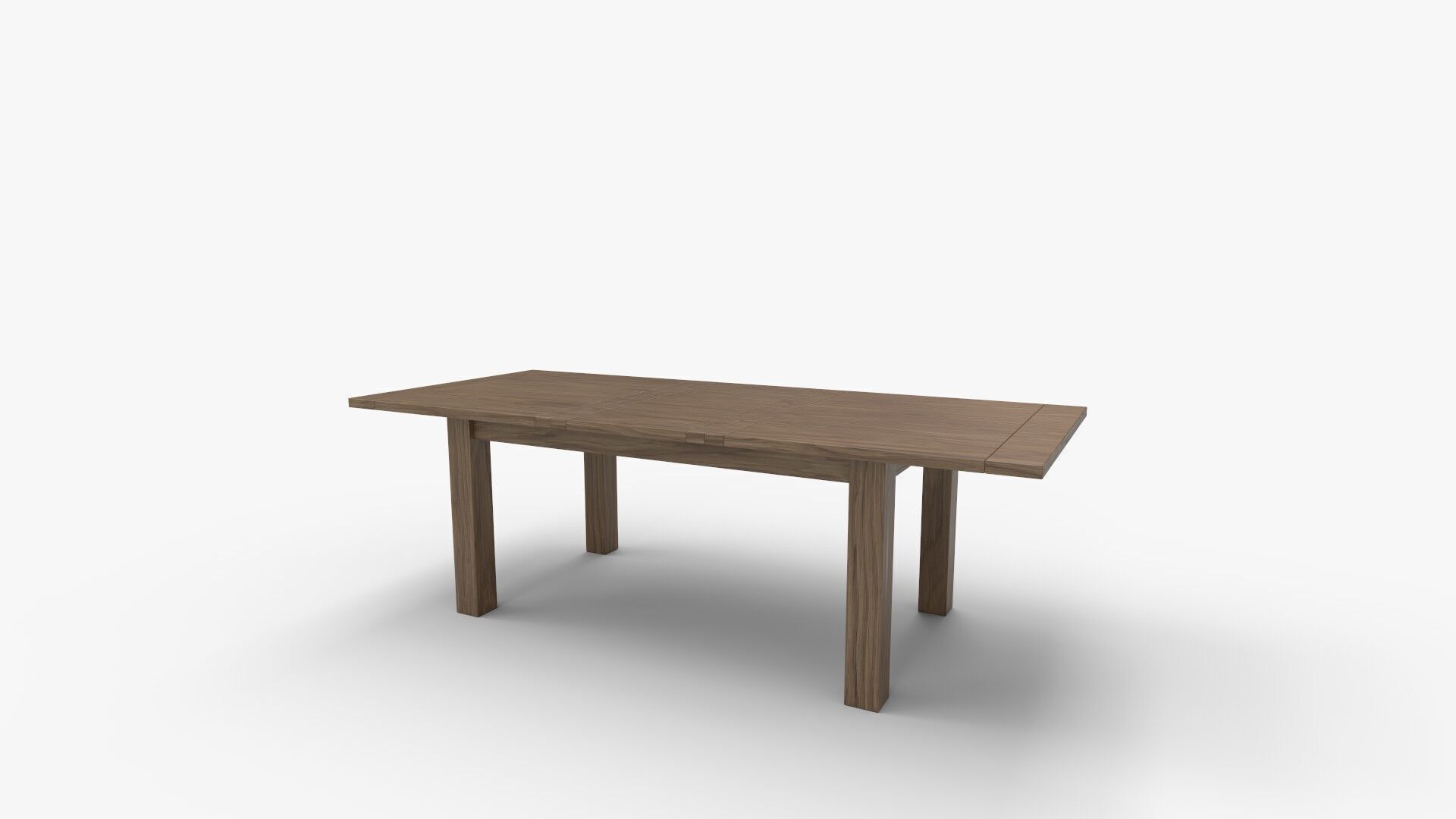 Egremt Driftwood Extendable Solid Wood Dining Table 3D model_3