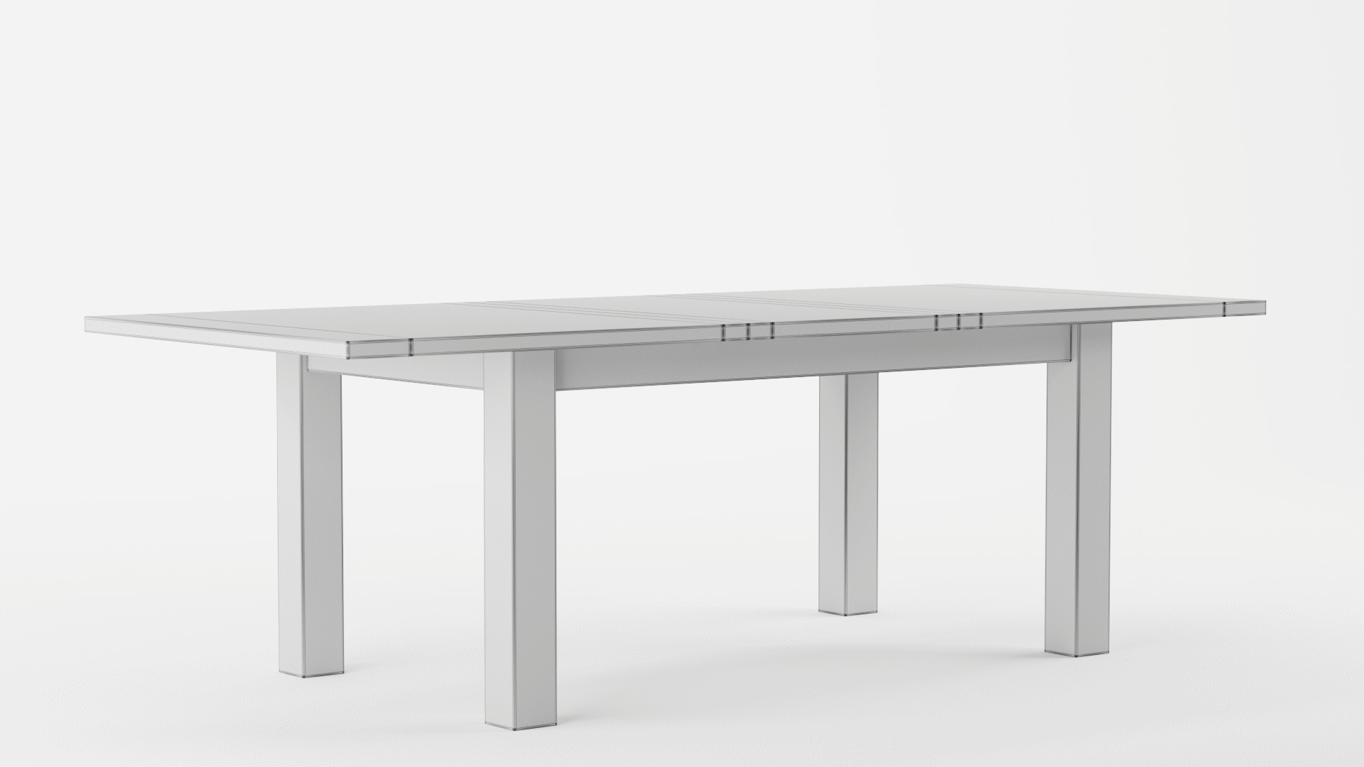 Egremt Driftwood Extendable Solid Wood Dining Table 3D model_9