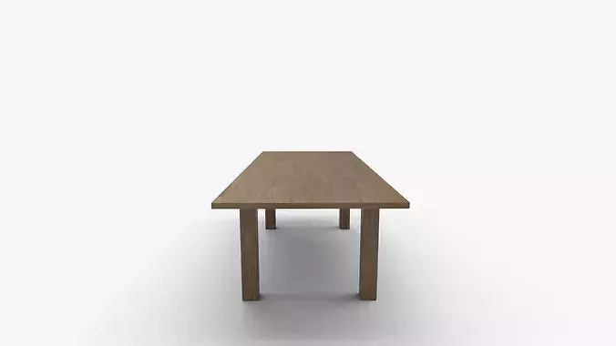 Egremt Driftwood Extendable Solid Wood Dining Table 3D model 2