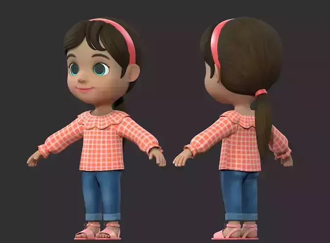 cartoon girl student