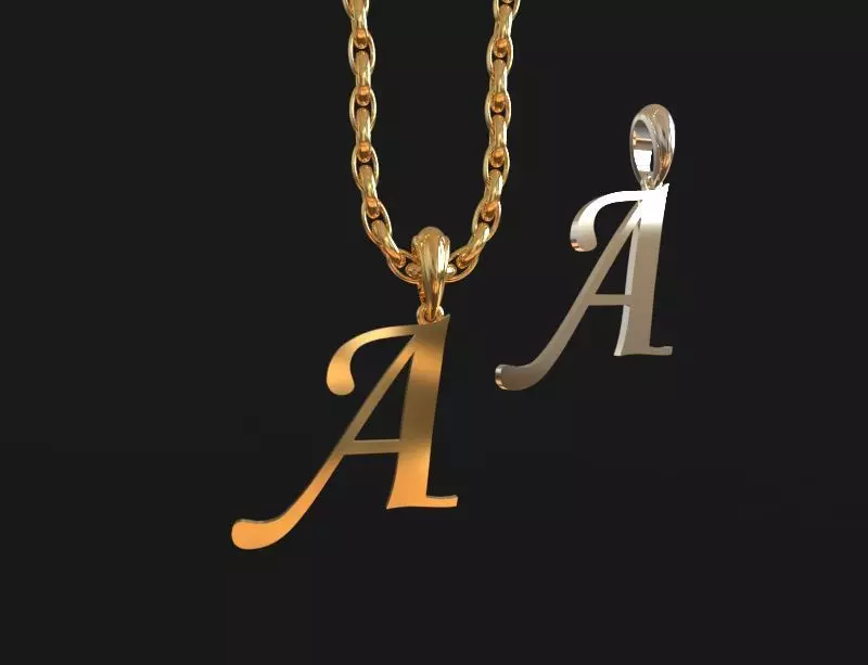 Letter A NECKLACE 3D print model