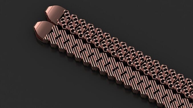 7mm  STRICK 2 in 1 ANTIQUE DIAMOND CUBAN BRACELET 3D print model