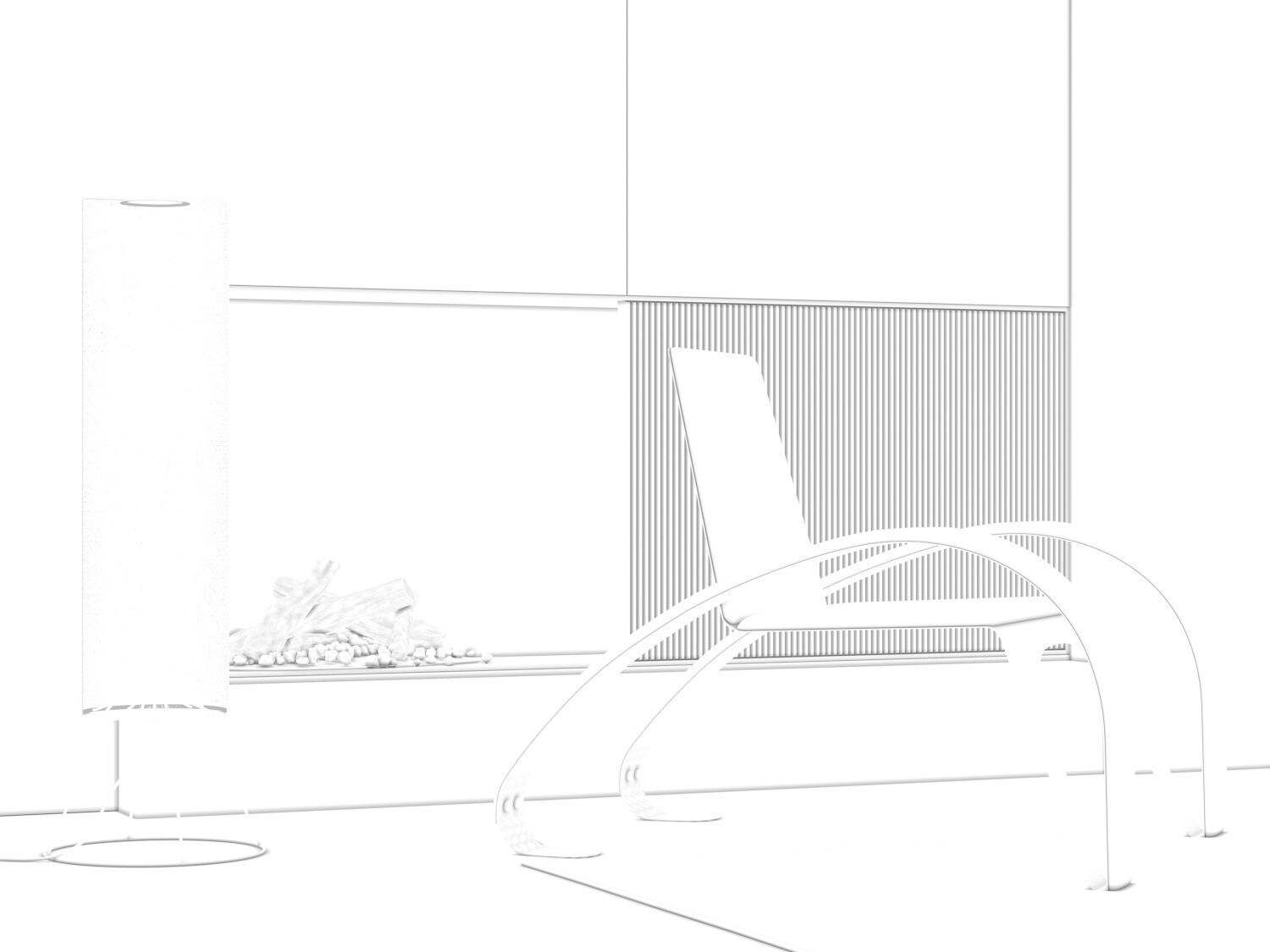 Chair and Floor Lamp 3D model_7