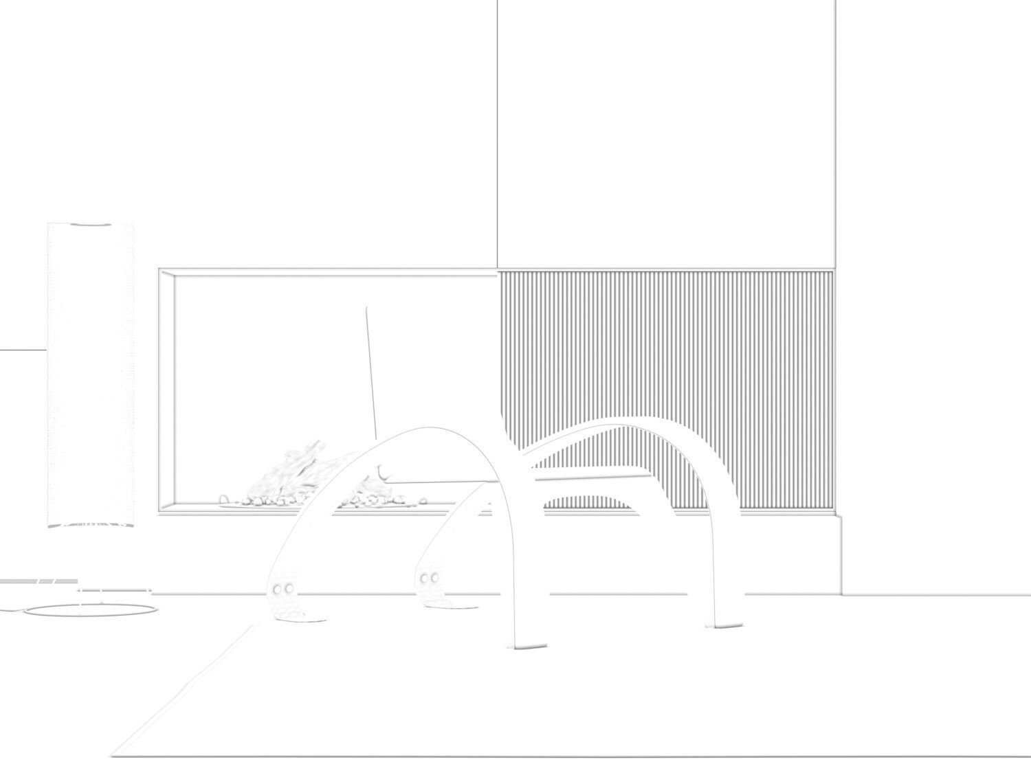 Chair and Floor Lamp 3D model_5