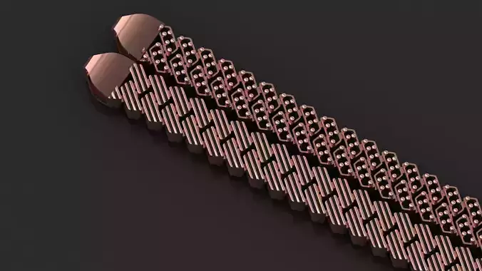 11mm STRICK 2 in 1 ANTIQUE DIAMOND CUBAN BRACELET 3D print model