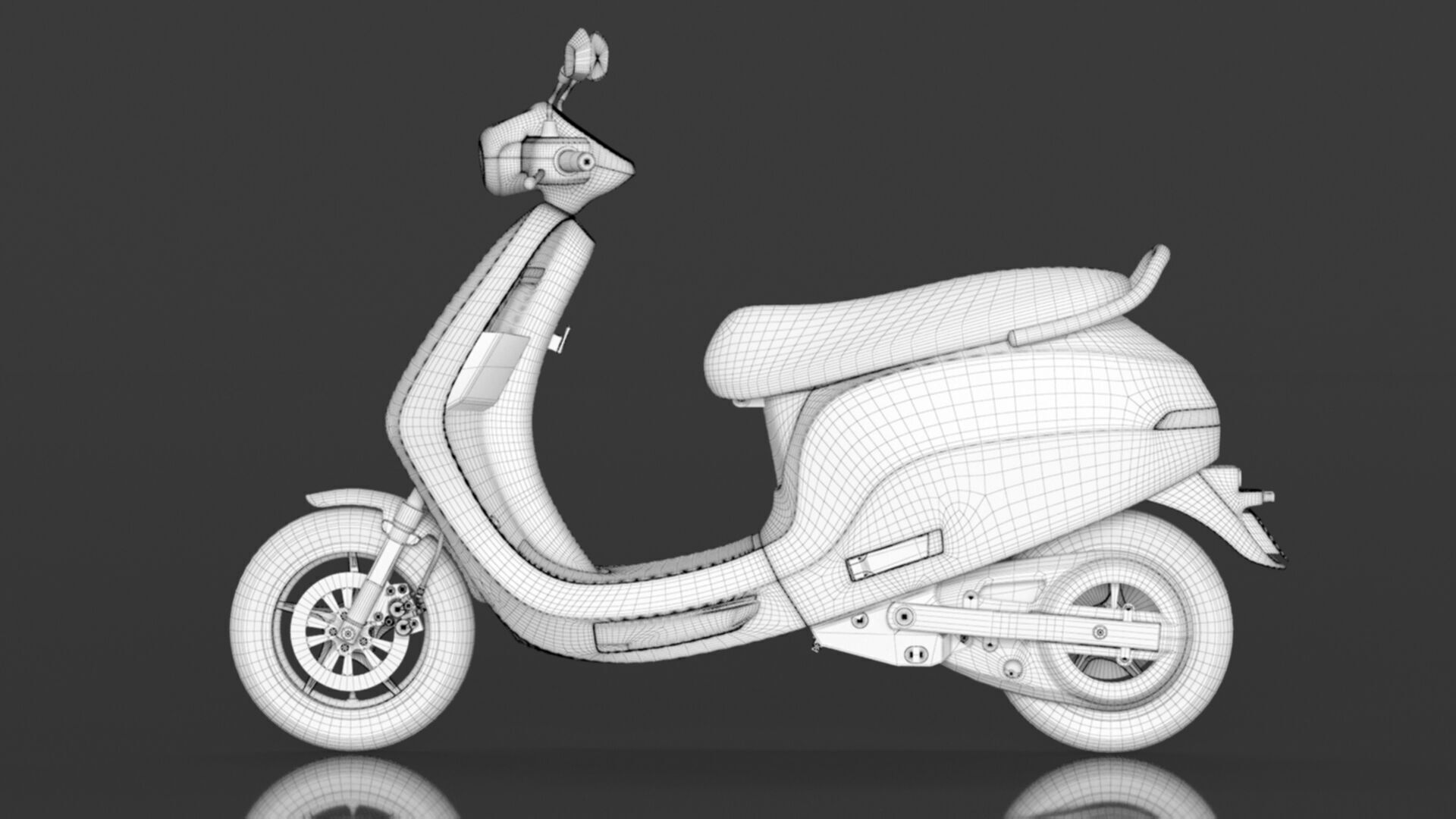 S1 Pro 3rd Gen High Speed Electric Scooter with charger Low-poly 3D model_19