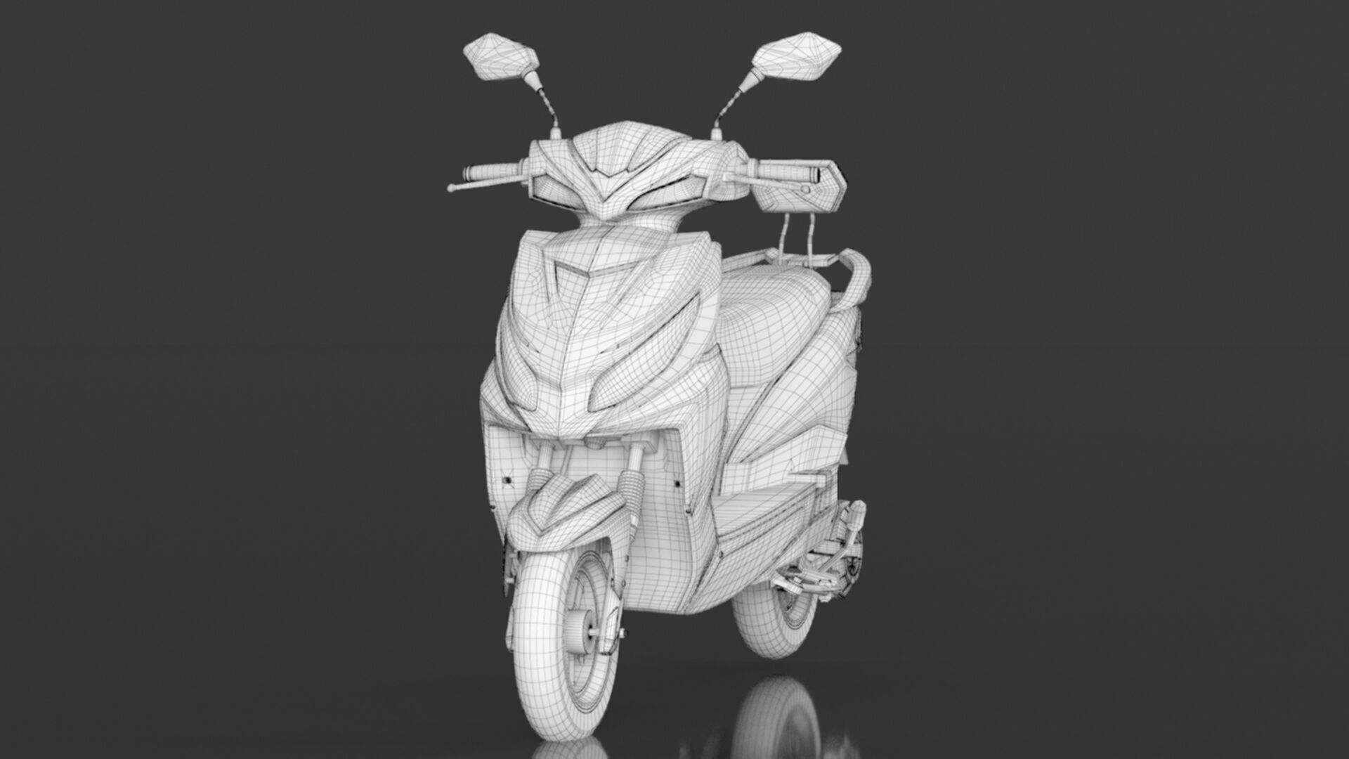 JOY E-BIKE Wolf High-Speed Electric Scooter Low-poly 3D model_30