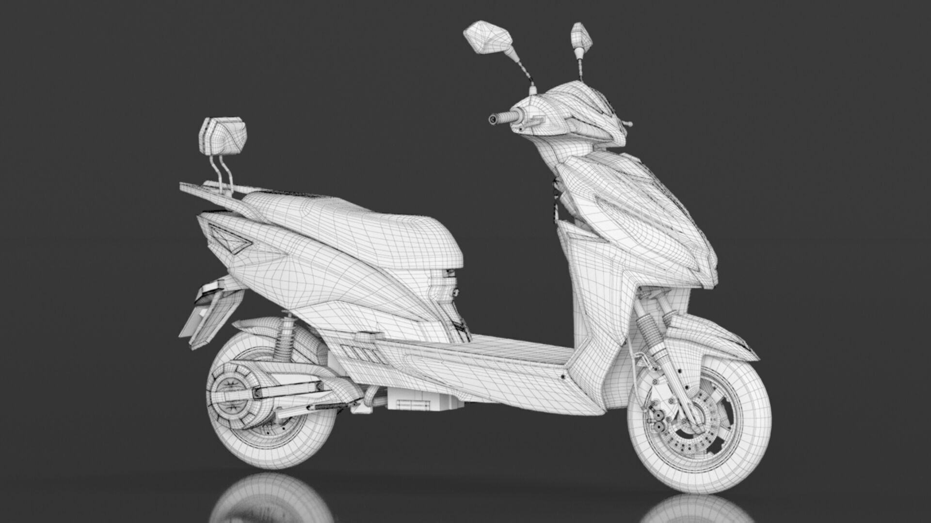 JOY E-BIKE Wolf High-Speed Electric Scooter Low-poly 3D model_21