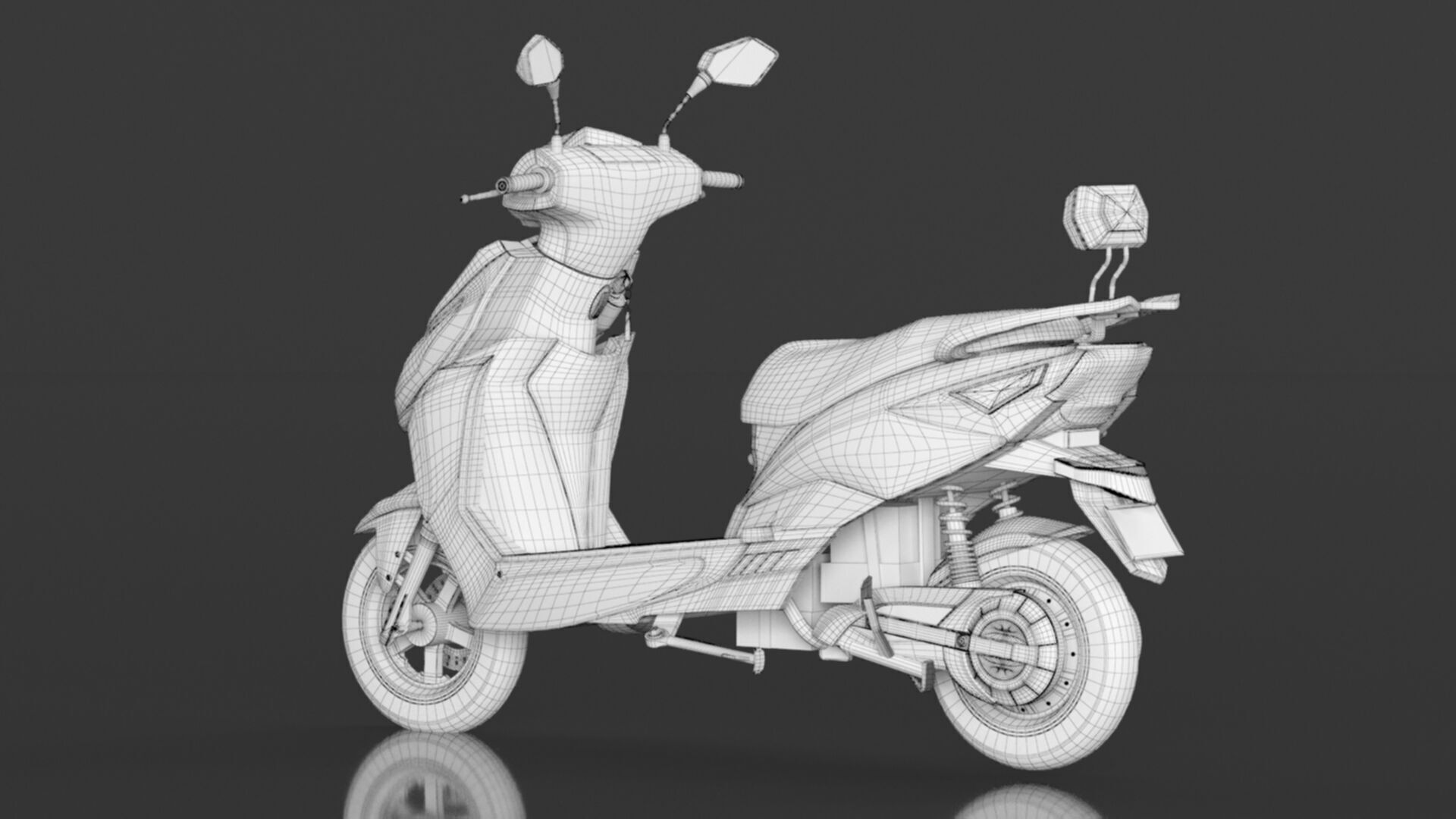 JOY E-BIKE Wolf High-Speed Electric Scooter Low-poly 3D model_26