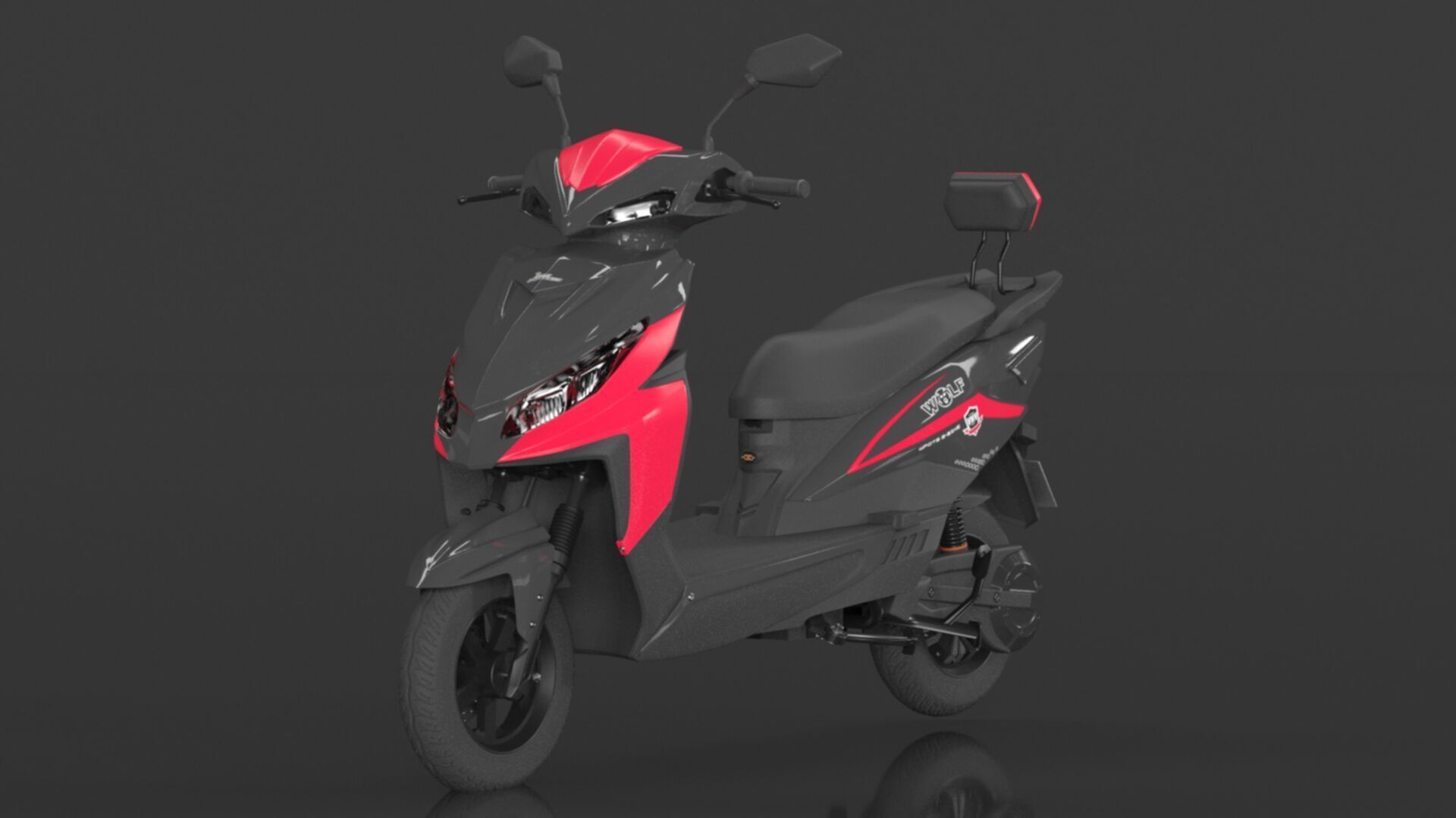 JOY E-BIKE Wolf High-Speed Electric Scooter Low-poly 3D model_13