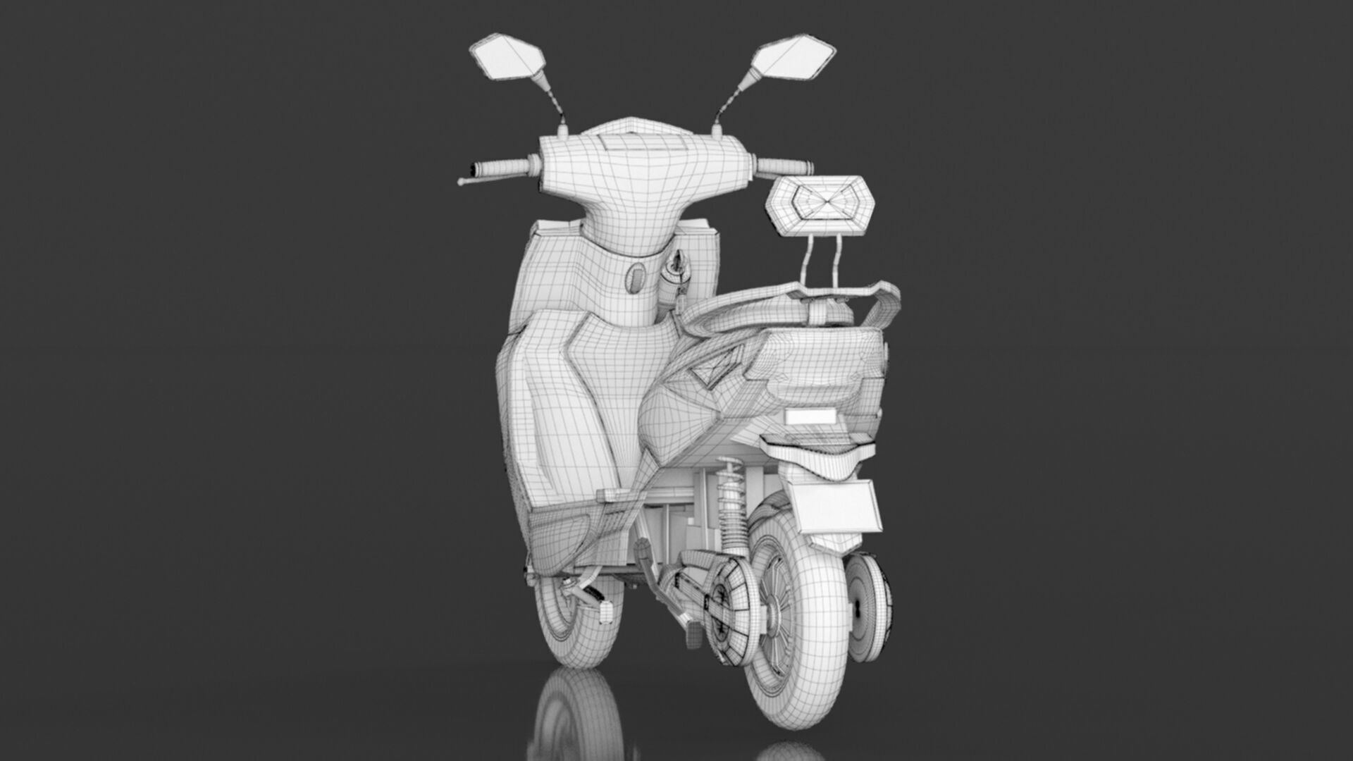 JOY E-BIKE Wolf High-Speed Electric Scooter Low-poly 3D model_25