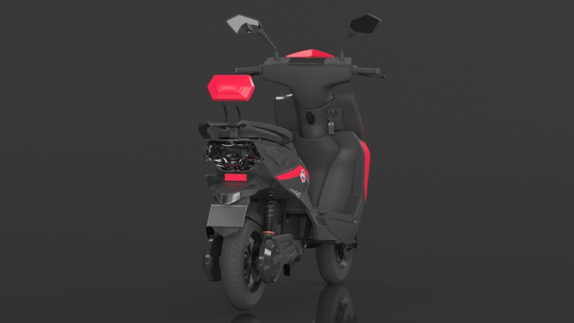 JOY E-BIKE Wolf High-Speed Electric Scooter Low-poly 3D model_8