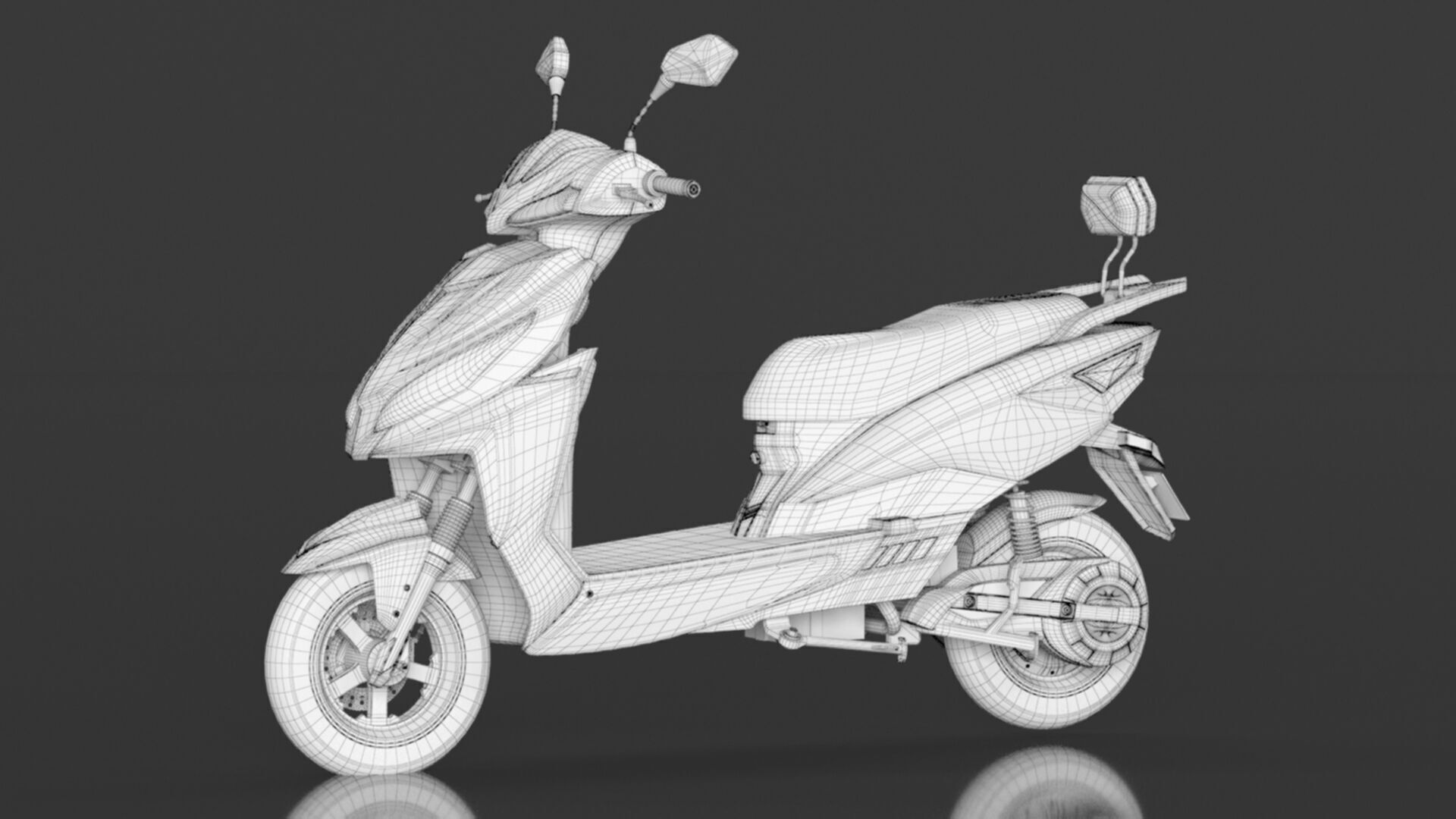 JOY E-BIKE Wolf High-Speed Electric Scooter Low-poly 3D model_28