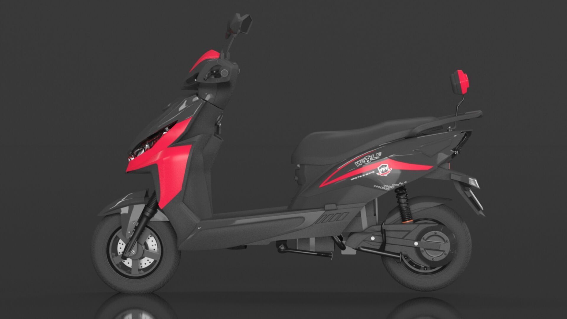 JOY E-BIKE Wolf High-Speed Electric Scooter Low-poly 3D model_11
