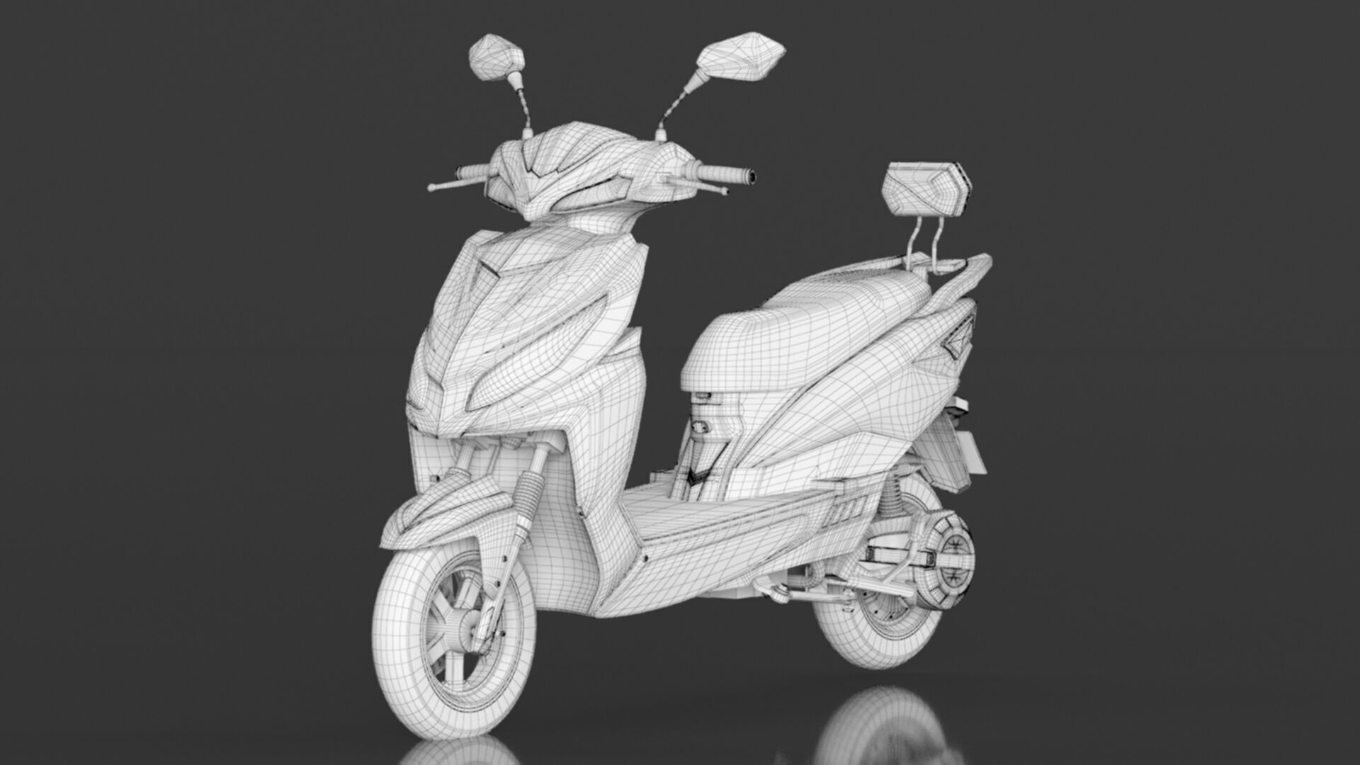 JOY E-BIKE Wolf High-Speed Electric Scooter Low-poly 3D model_29