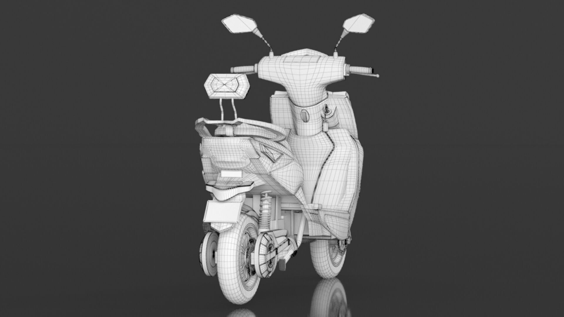 JOY E-BIKE Wolf High-Speed Electric Scooter Low-poly 3D model_24