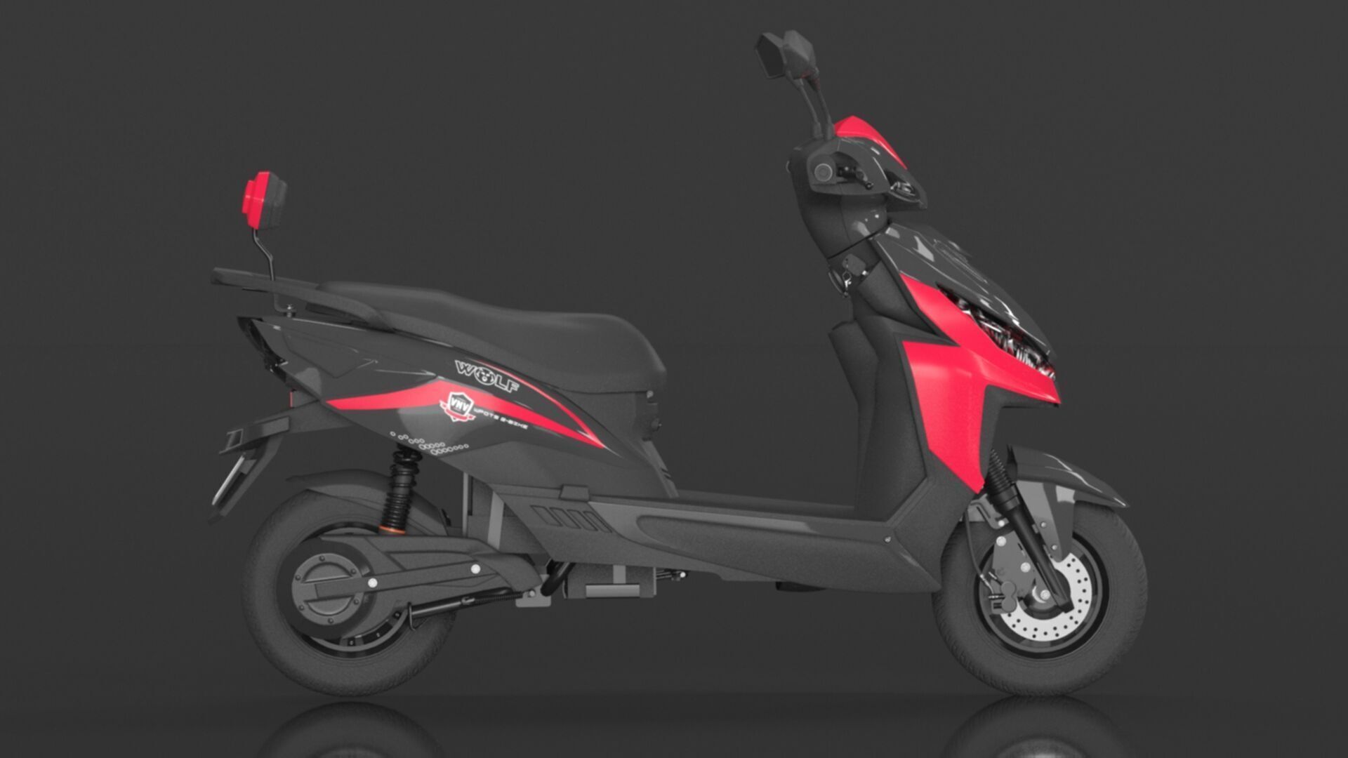JOY E-BIKE Wolf High-Speed Electric Scooter Low-poly 3D model_6