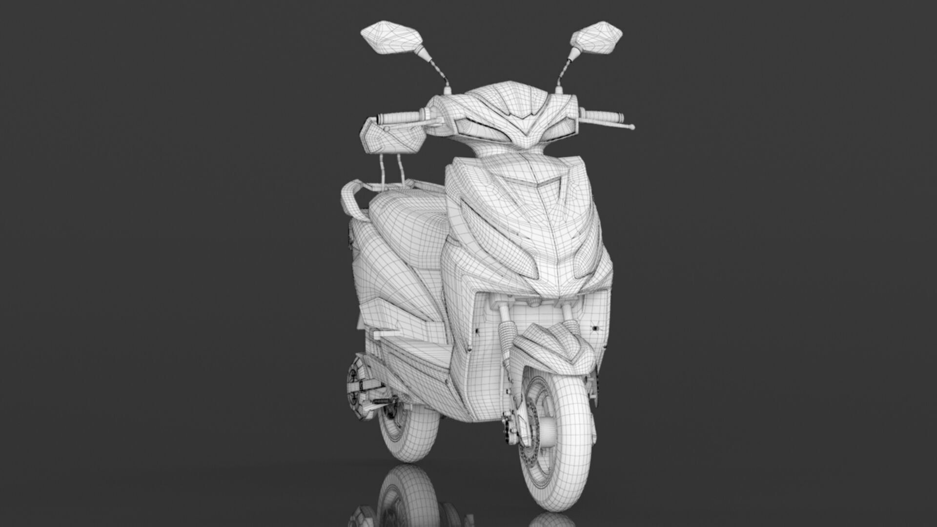 JOY E-BIKE Wolf High-Speed Electric Scooter Low-poly 3D model_19