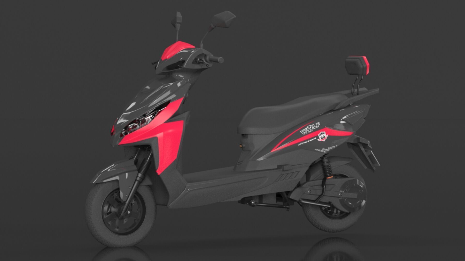 JOY E-BIKE Wolf High-Speed Electric Scooter Low-poly 3D model_12