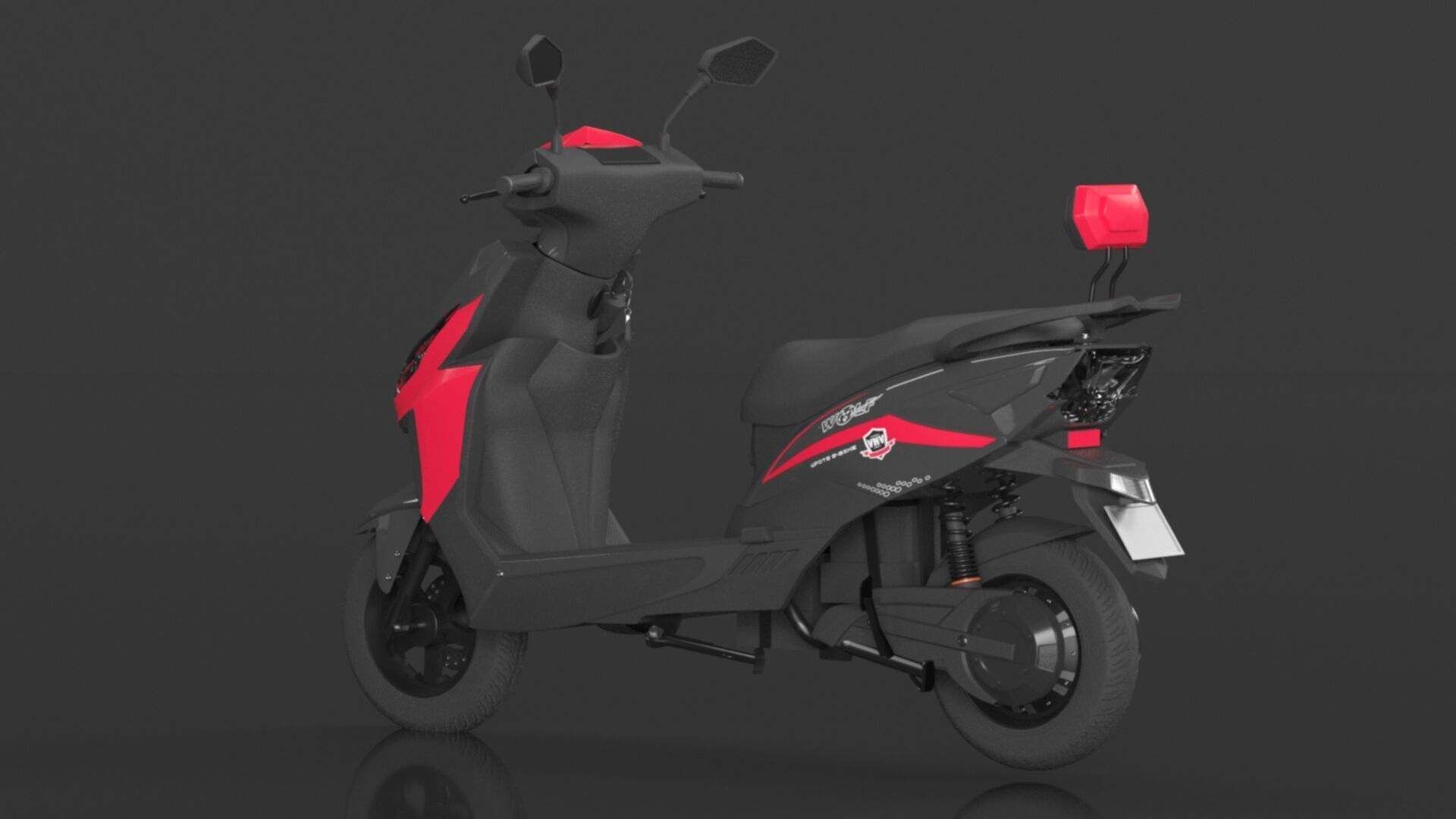 JOY E-BIKE Wolf High-Speed Electric Scooter Low-poly 3D model_10