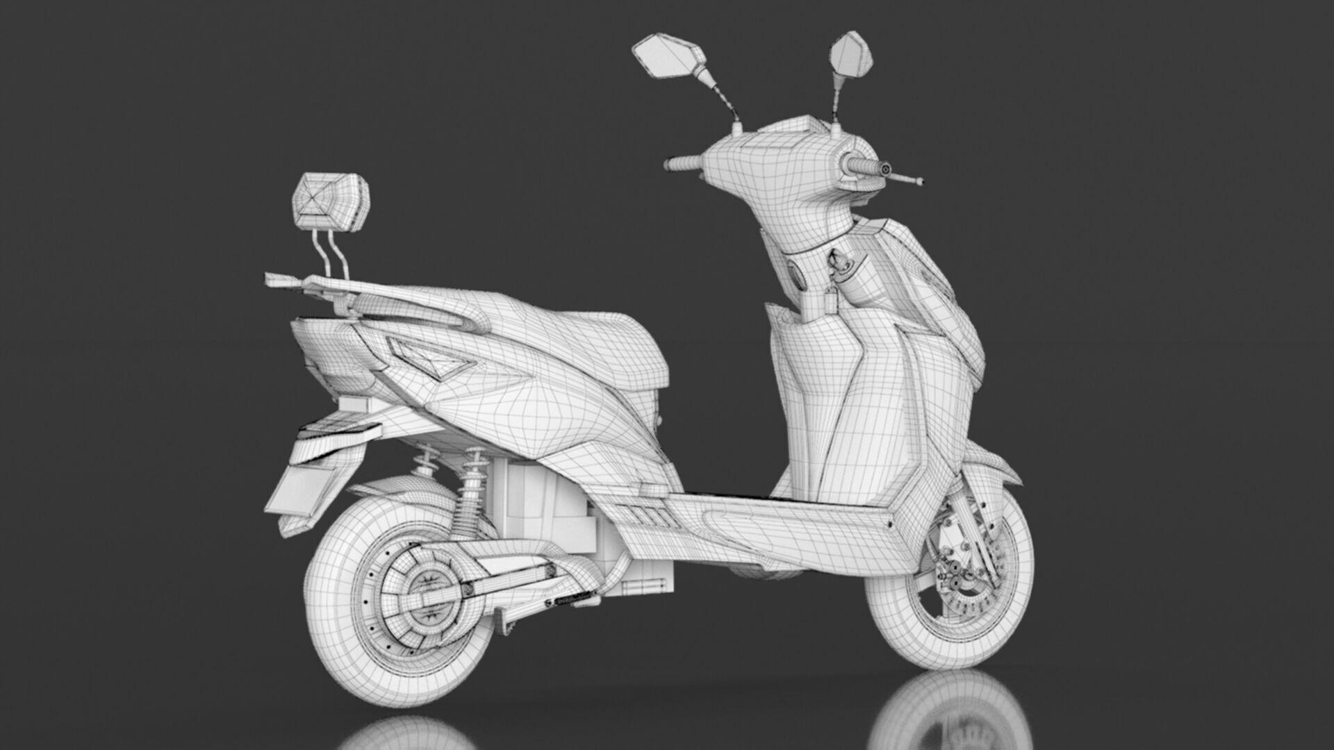 JOY E-BIKE Wolf High-Speed Electric Scooter Low-poly 3D model_23