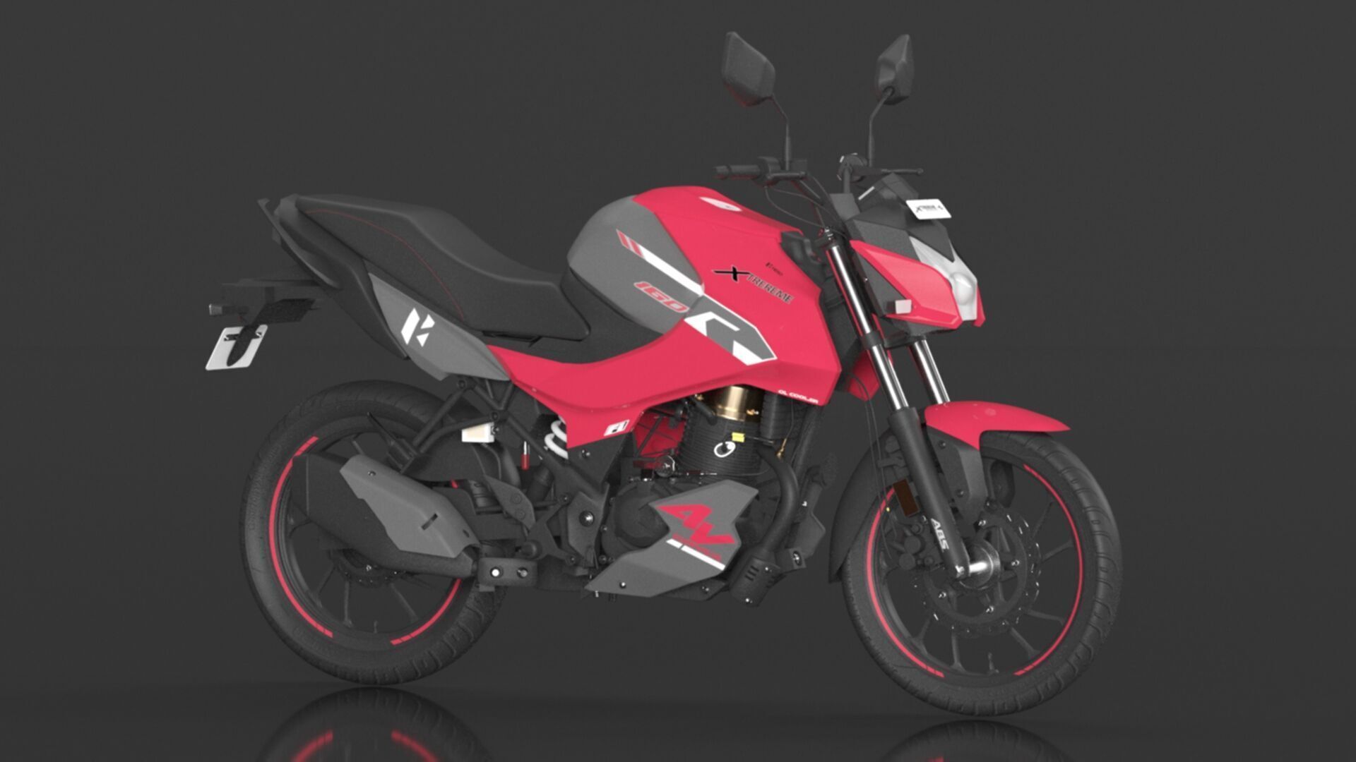 Hero Xtreme 160R 4V Double Disc Bike Cast Pearl Red Low-poly 3D model_12