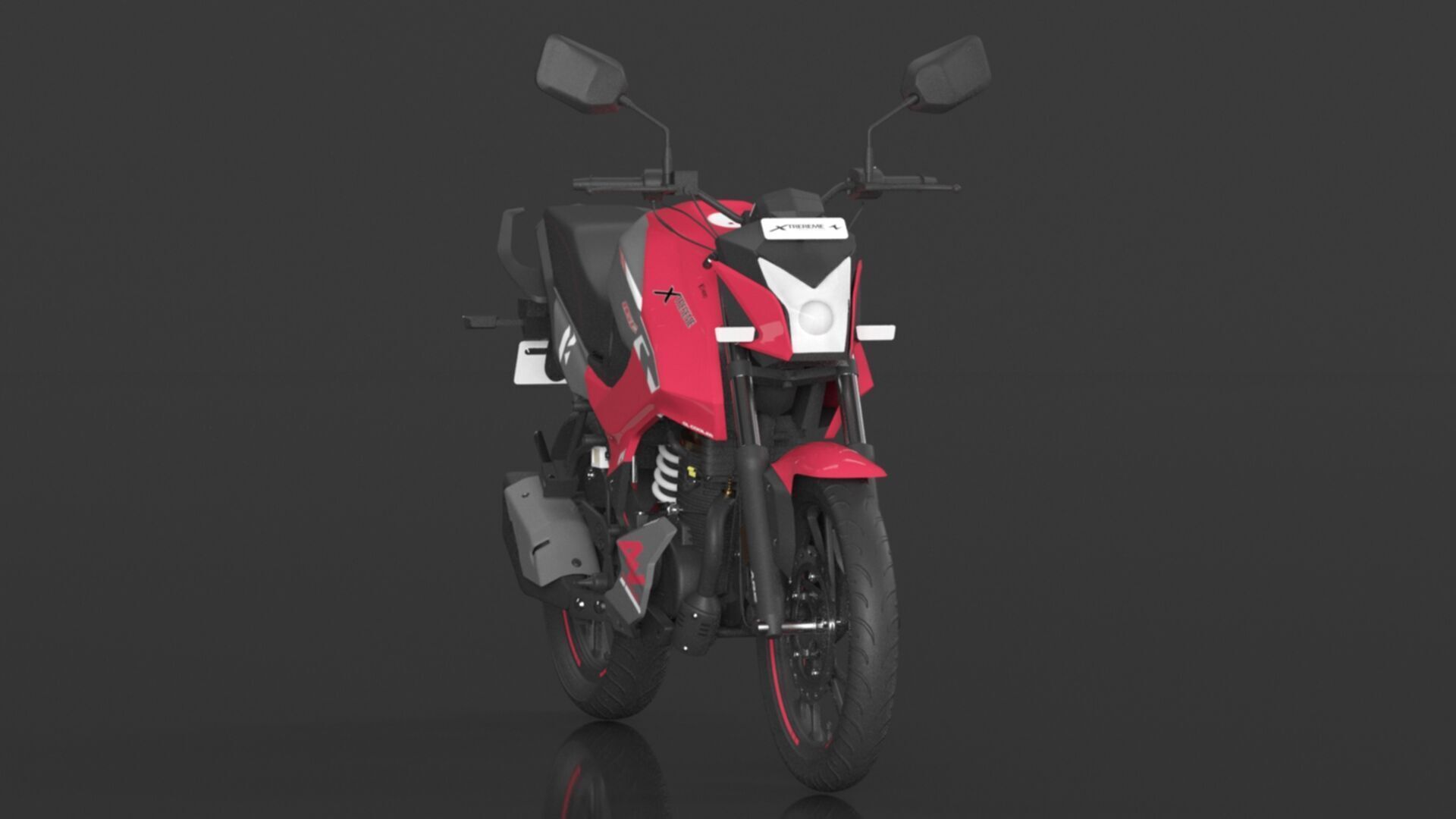 Hero Xtreme 160R 4V Double Disc Bike Cast Pearl Red Low-poly 3D model_14