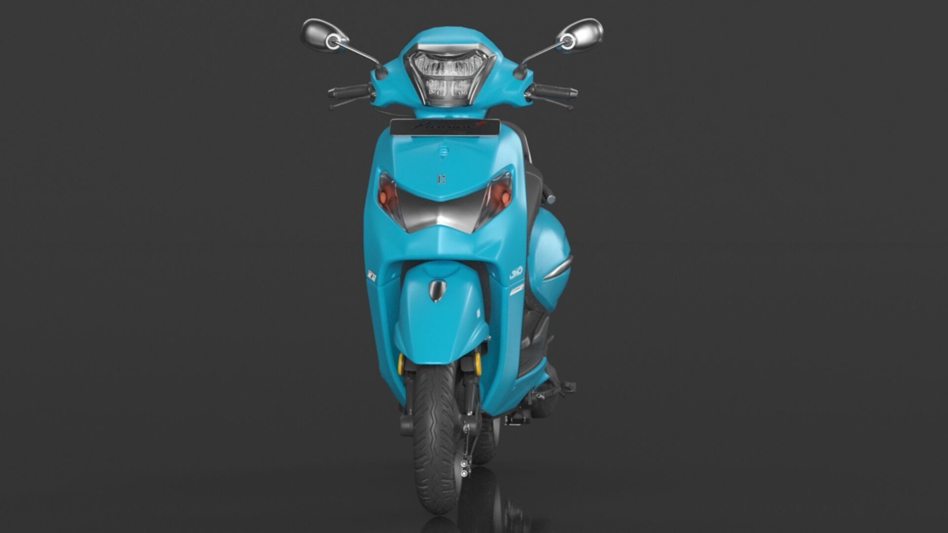 Hero PLEASURE XTEC Scooter Connected Bluish Teal  Low-poly 3D model_15