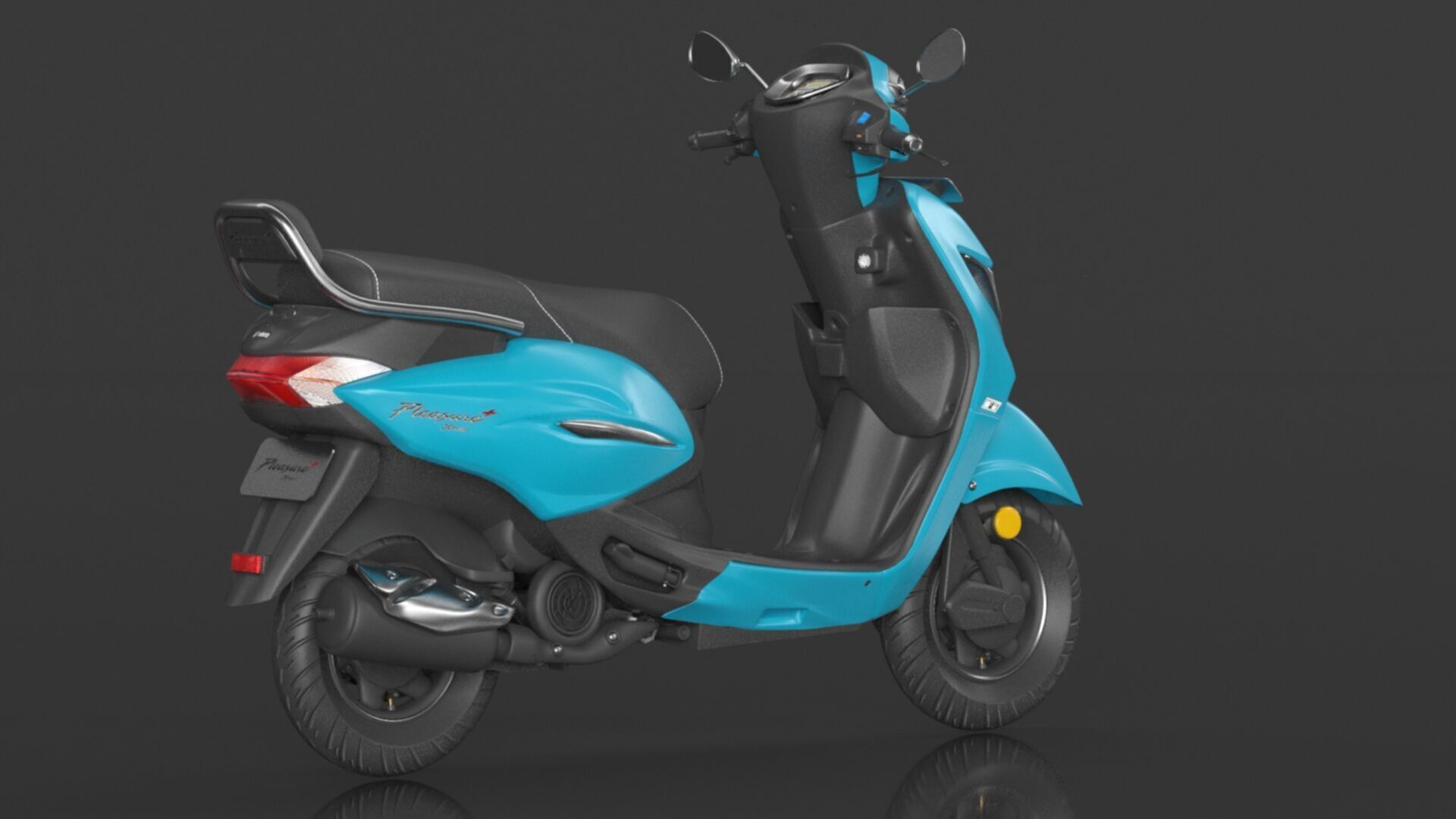 Hero PLEASURE XTEC Scooter Connected Bluish Teal  Low-poly 3D model_7